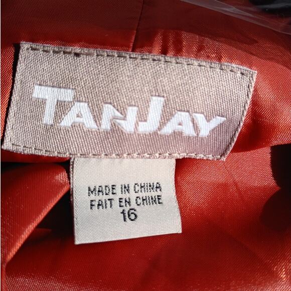 TanJay Y2K Rust Red Tailored Blzr Career Corporatecore Power Dressing Sz Large - Picture 5 of 10